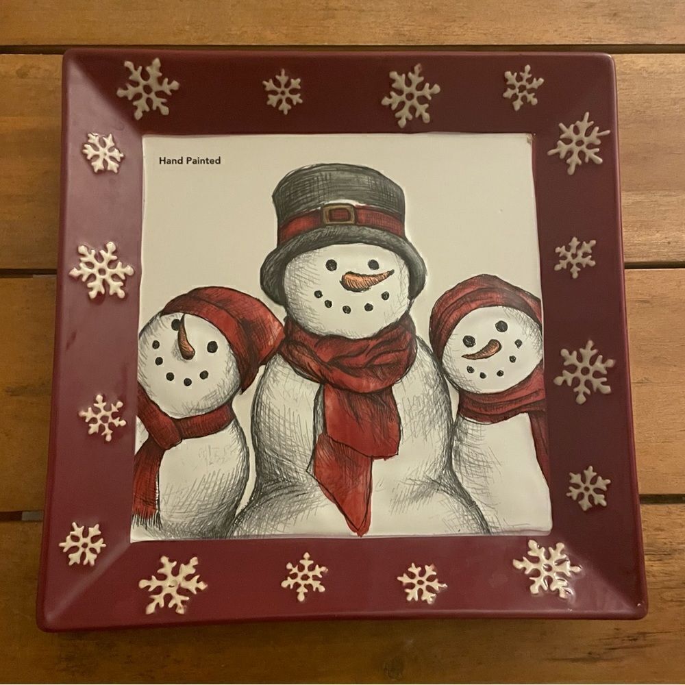 St. Nicholas Square Snowman
Serving Plate YULETIDE 10"X10"
Christmas Party Decor